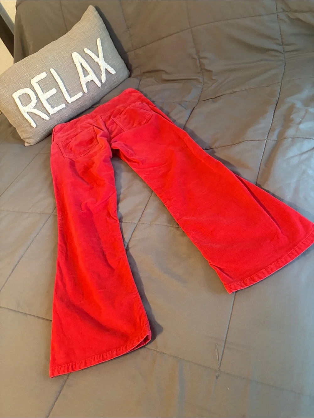 High-Rise Red Velvet Crop Pants Free People XS Ankle Kick Flare In My Feelings
